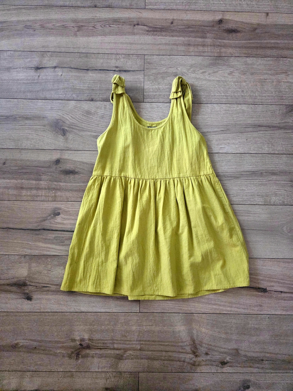 Nasty Gal Mustard Yellow Tie-Shoulder Babydoll Dress